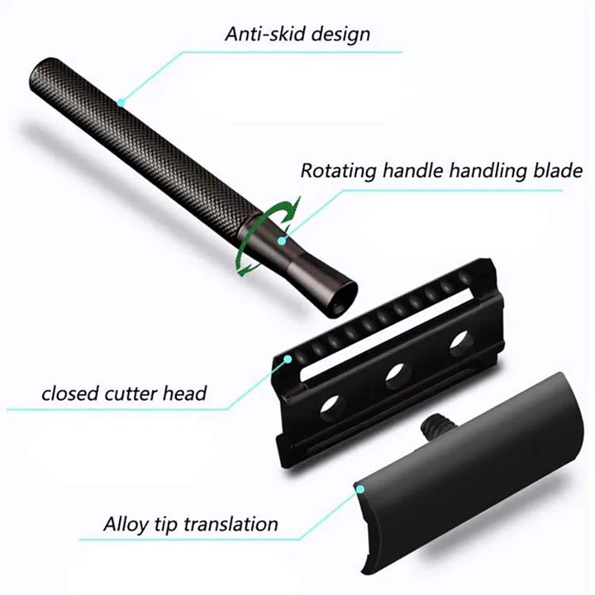 남성용 블랙 무게추 손잡이 안전 면도기, 10개의 더블 - Safety Razor Handle 리뷰 및 가격