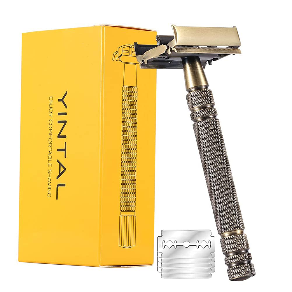 남성용 YINTAL 황동 안전 면도기, 더블 에지 수염 - Safety Razor Handle 리뷰 및 가격