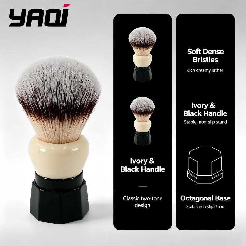 YAQI 남성용 면도 브러시, 화이트 그레이 브리슬,  - Safety Razor Handle 리뷰 및 가격