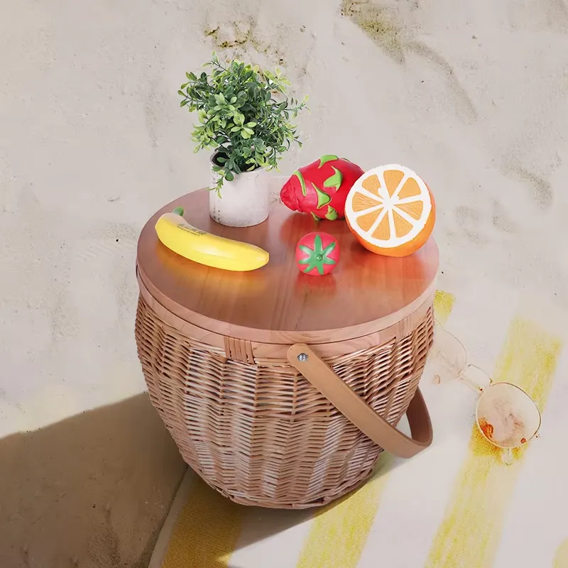 맞춤 제작 대형 인조 라탄 피크닉 바구니, 휴대용 뚜껑 - Sustainable Living Is 리뷰 및 가격