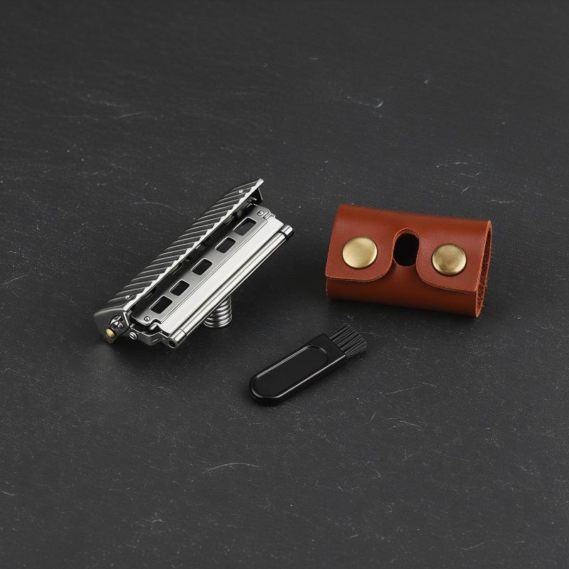 무광 블랙 싱글 블레이드 수동 안전 면도기 가죽 케이스 - Safety Razor Handle 리뷰 및 가격